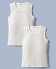 Kanvin Cotton Modal Knit Sleeveless Solid Color Thermal Inner Wear Vest Pack of 2 - White