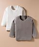 Kanvin Cotton Modal Full Sleeves Solid Color Thermal Vest Pack of 2 - Grey & White