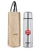 Pexpo Flamingo Pro |ISI Certified|Vacuum Insulated Hot & Cold Stainless Steel Flask with Jute Bag- 1000ml Silver |Steel Bottle|Thermoflask |Men, Women & Kids