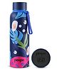 Pexpo Bravo Hot & Cold ISI Certified Flask | Stainless Steel Water Bottle - 700 ml Denim Blue Leaf Design Thermoflask | Office| Gym| Travelling| Home| School| Adults & Kids