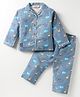 Enfance Core Full Sleeves Animals Printed Coordinating Night Suit Set - Grey