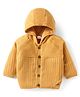 Babyhug Knit Full Raglan Sleeves Hooded Sweater - Yellow