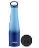 Pexpo Morocco 700 ISI Certified | Hot & Cold Insulated Water Bottle with Loop Handle| Stainless Steel Flask - 600ml | Light Blue-Dark Blue Ombre Shade | Thermoflask | Office Bottle