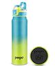 Pexpo Amaze 800 ISI Certified Water Bottles Stainless Steel Vacuum Insulated Hot & Cold Flask - Blue & Neon Yellow Ombre 740ml, Water Bottle Ideal for Home, Office, Gym, Outings, and School