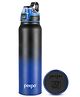 Pexpo Amaze 1000 ISI Certified Water Bottles Stainless Steel Vacuum Insulated Hot & Cold Flask - Black & Blue Ombre 940ml, Water Bottle Ideal for Home, Office, Gym, Outings, and School