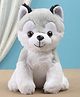 Furry Pals Dog Plush Soft Toy Grey & White - Height 25 cm