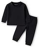 Kanvin Fur Knit Full Sleeves Thermal Vest & Pant Set - Black