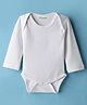 Kanvin Cotton Full Sleeves Solid Coloured Thermal Onesies - White