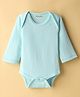 Kanvin Cotton Full Sleeves Solid Coloured Thermal Onesies - Aqua Blue