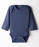 Kanvin Cotton Full Sleeves Solid Coloured Thermal Onesies - Navy Blue