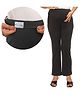 Mama & Bebe Spandex Knit Solid Four Way Stretch Flexible Fit Maternity Pants - Anthracite Black