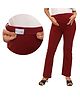 Mama & Bebe Spandex Knit Solid Four Way Stretch Flexible Fit Maternity Pants - Maroon