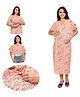 Mama & Bebe Rayon Woven Sleeveless Tie Dye Maternity Dress With Side Zipper Nursing Access & Coordinating Poncho Top - Red