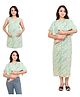 Mama & Bebe Rayon Woven Sleeveless Tie Dye Maternity Dress & Coordinating Poncho Top - Green