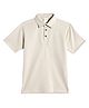 CAVIO Cotton Blend Woven Half Sleeves Solid Polo Tee - Cream
