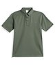 CAVIO Cotton Blend Woven Half Sleeves Solid Polo Tee - Green