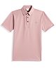 CAVIO Cotton Blend Woven Half Sleeves Solid Polo Tee - Peach