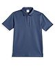 CAVIO Cotton Blend Woven Half Sleeves Solid Polo Tee - Royal Blue