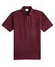 CAVIO Cotton Blend Woven Half Sleeves Solid Polo Tee - Violet