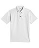 CAVIO Cotton Blend Woven Half Sleeves Solid Polo Tee - White