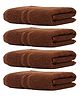ZAHYA Pack of 4 Terry Cotton Hand Towels - Brown