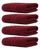 ZAHYA Pack of 4 Terry Cotton Hand Towels - Maroon