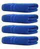 ZAHYA Pack of 4 Terry Cotton Hand Towels - Blue