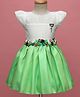 Enfance Core Cap Sleeves Rose Applique Textured Dress - Parrot Green