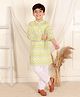 Ka-mee Cotton Woven Full Sleeves Birds Printed Kurta & Pyjama Set - Yellow