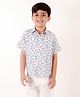 Ka-mee Cotton Woven Half Sleeves Floral Printed Shirt - Blue