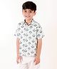 Ka-mee Cotton Woven Half Sleeves Floral Printed Shirt - Blue