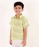 Ka-mee Cotton Woven Half Sleeves Duck Printed Shirt - Yellow