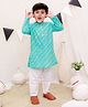 Ka-mee Cotton Woven Full Sleeves Leheriya Printed Kurta & Pyjama Set - Blue