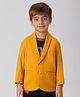 KIDS ISLAND Knit Full Sleeves Solid Blazer With Next Level Text Printed Inner Tee Set - Orange