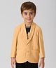 KIDS ISLAND Knit Full Sleeves Solid Blazer With Stuffy Make Dope Text Printed Inner Tee Set - Beige