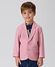 KIDS ISLAND Knit Full Sleeves Solid Blazer With Typography Glitter Printed Inner Tee Set - Pink