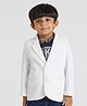 KIDS ISLAND Knit Full Sleeves Textured Blazer With Bike Text Printed Tee - White