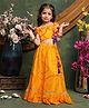 Saka Designs By Sapna Georgette Woven Sleeveless Bandhani Printed Lehenga Choli Set - Yellow