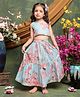 Saka Designs By Sapna Cotton Woven Sleeveless Floral Printed & Gota Lace Embellished Lehenga Choli Set - Multi Colour