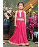Saka Designs By Sapna Cotton Woven Sleeveless Bandhani Printed & Gota Lace Embellished Lehenga Choli Set - Magenta