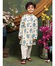 Saka Designs By Sapna Cotton Woven Full Sleeves Floral Printed Kurta Pyjama Set - Cream & Blue