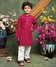 Saka Designs By Sapna Georgette Woven Full Sleeves Floral Embroidered & Sequins Embellished Kurta Pyjama Set - Maroon