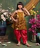 Saka Designs By Sapna Tissue Woven Sleeveless Floral Shaped Sequins Embellished Dhoti Kurta Set - Coffee Brown