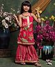 Saka Designs By Sapna Cotton Woven Sleeveless Floral Printed Gota Lace Embellished Kurta With Sharara Set - Red