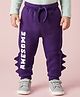 Babyoye 100% Cotton Knit Full Length Lounge Pant With Text Print & 3D Spike Detailing - Purple