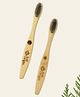 Soil Origin Kids Bamboo Toothbrush With Activated Charcoal Bristles - Set of 2