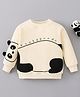 Mark & Mia Full Sleeves Sweatshirt with Panda Print & Ear Applique - Beige