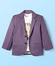 Radutu Full Sleeves Textured Blazer With Typography Printed Tee - Purple & White