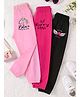 Trampoline Cotton Blend Knit Pack Of 3 Bunny Ears Text & Unicorn Printed Track Pant - Multi Colour