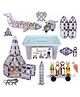 GELTILES MagneticTiles Transparent TIles Everest 45 Pcs Set includes 5 Colourful Dolls & Storage Box Educational STEM learning Toy Return Gifts for Boys & Girls for Building Construction Blocks